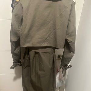 Olive green trench coat